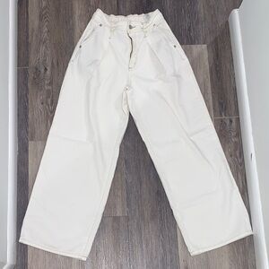 Women's Cream Wide Leg Jeans